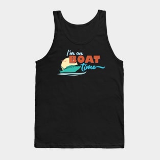 I'm on Boat Time Miami Retro Ocean Quote Tank Top